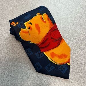 Vintage Pooh Winnie the Pooh Disney Men's Tie 100% Polyester Bees Blue